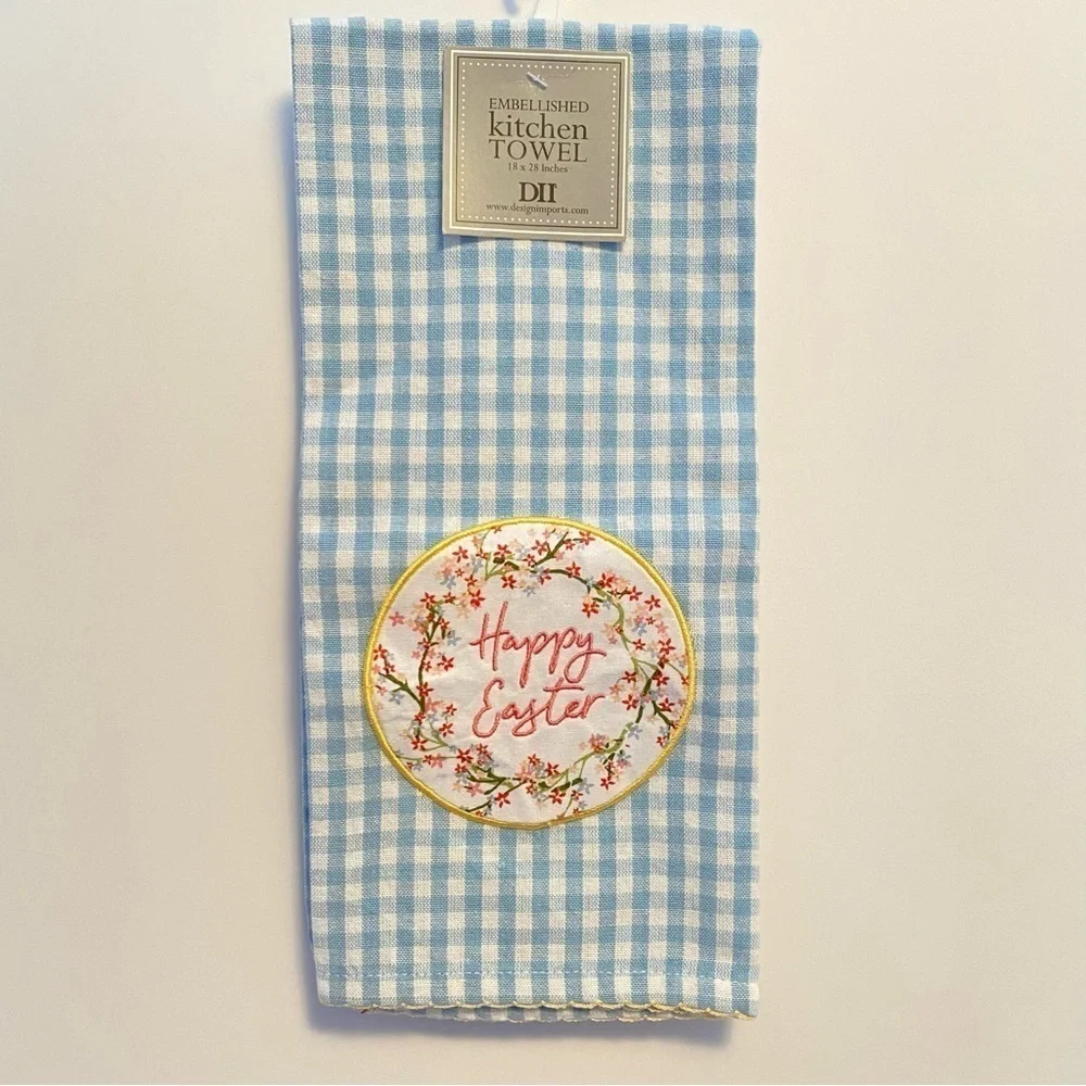 Design Imports Happy Easter Embellished Kitchen Towel New With Tag